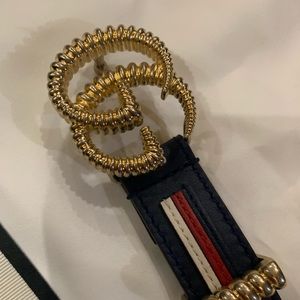 Gucci Moon Belt Leather Textured GG Buckle